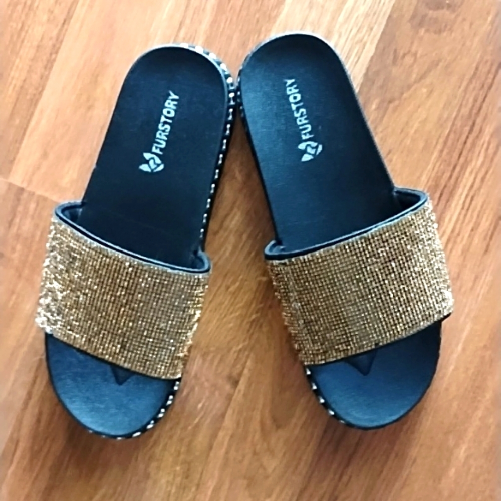NWOT Furs story  Rhinestone slides